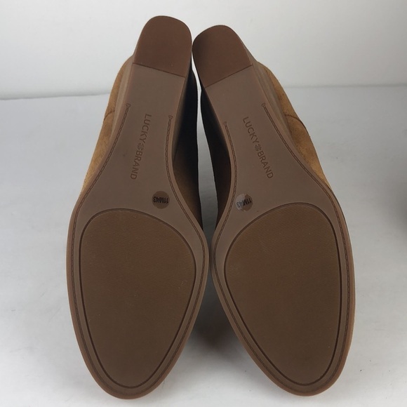 NEW Lucky Brand Shiijo Brown Lace Up Chic Ankle Boots Wedges 11 - Picture 10 of 11